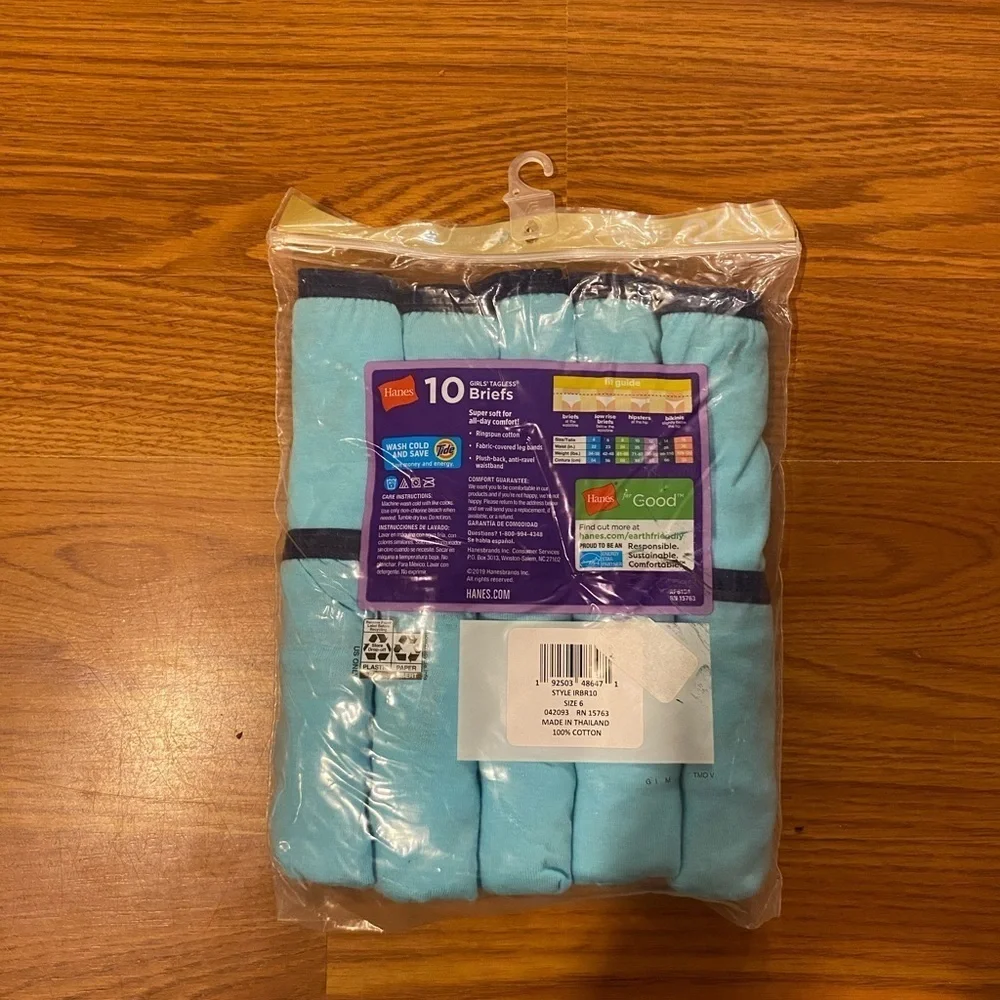 Hanes girls tagless